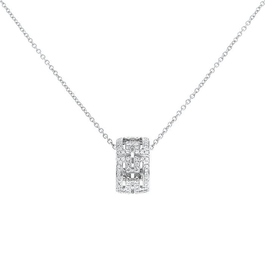 [⭐Aura]PARENTESI NECKLACE SILVER DIAMOND