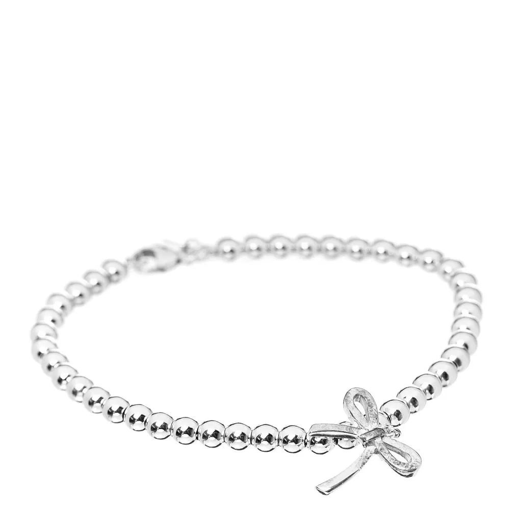 [Spark Jewels]STERLING SILVER BOW BEAD BRACELET