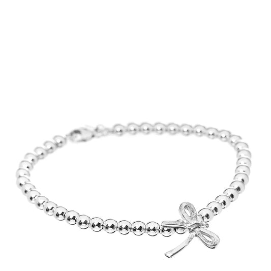 [Spark Jewels]STERLING SILVER BOW BEAD BRACELET
