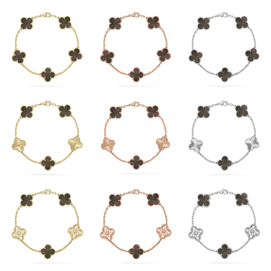[⭐Aura] CLOVER 5 MOTIF GRAY MOP BRACELET COLLECTION
