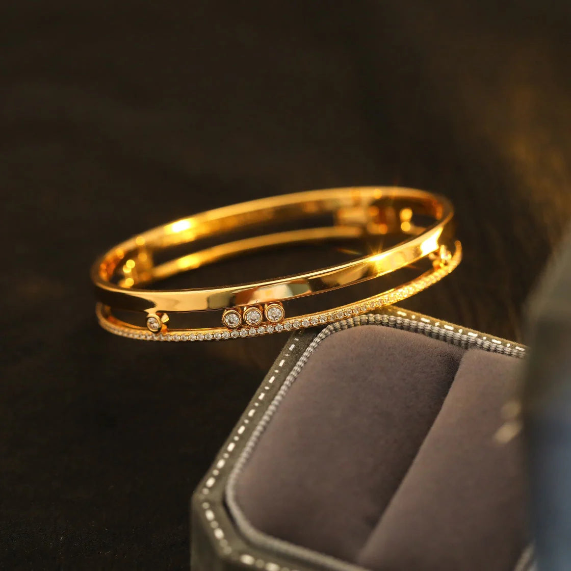 [⭐Aura]Move Romane Diamond Bangle Bracelet
