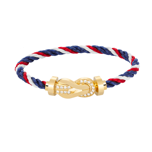 [⭐Aura]CHANCE LARGE 8 FIGURE BUCKLE HALF DIAMOND BRACELET GOLD