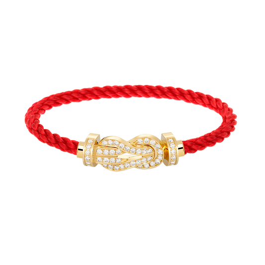 [⭐Aura]CHANCE LARGE 8 FIGURE BUCKLE FULLDIAMOND BRACELET GOLD
