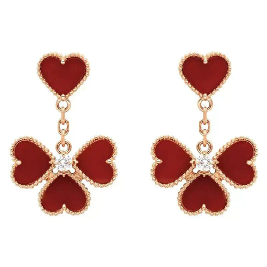 [⭐Aura]SWEET CLOVER CARNELIAN EARRINGS