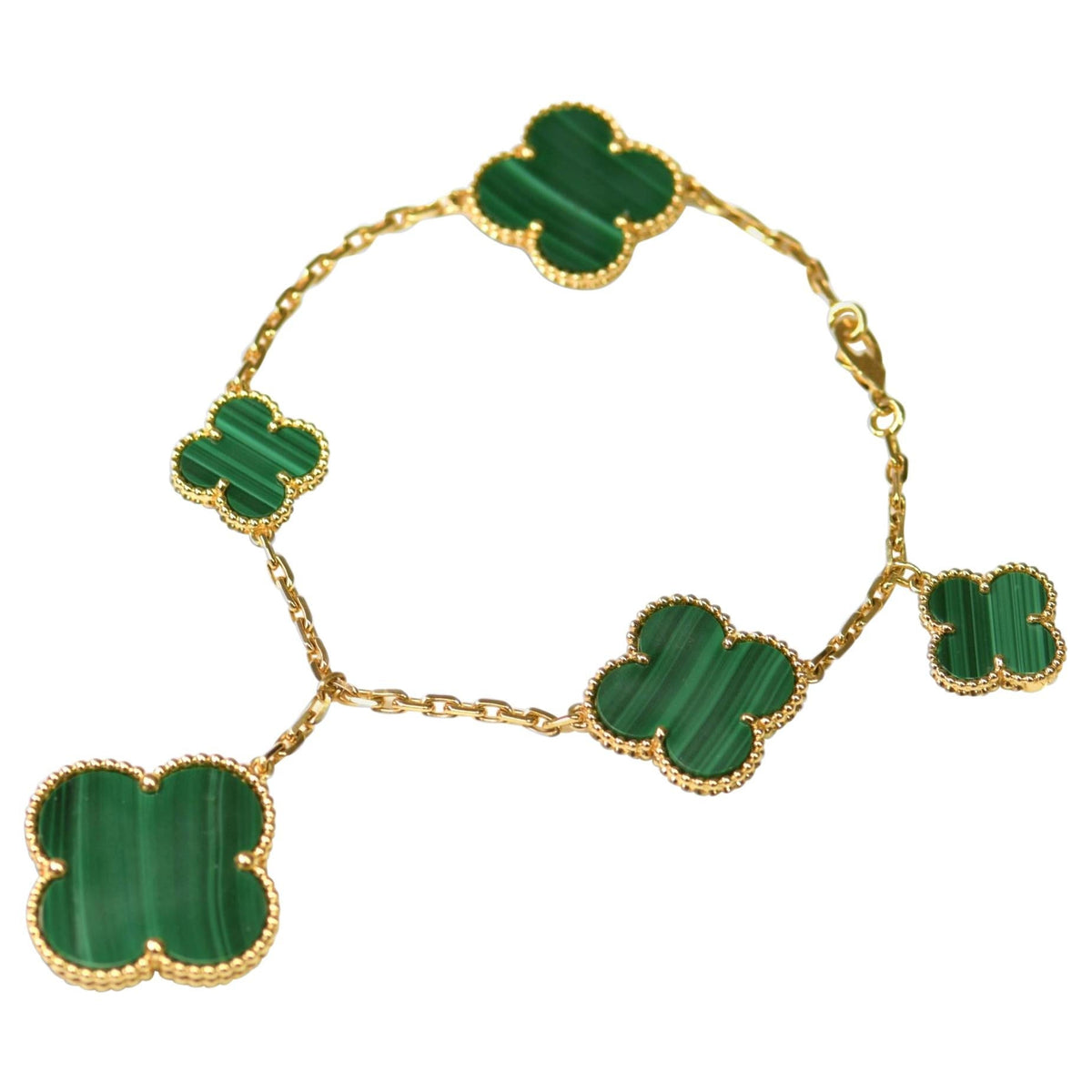 [Spark]MAGIC CLOVER MALACHITE GOLD BRACELET 5 MOTIFS