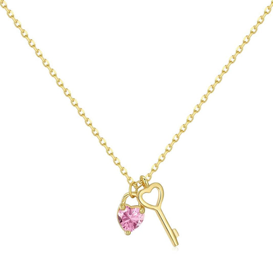 [Tonmkive Jewelry]Unique Heart Shape Key Pendent Necklace