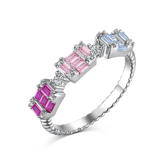 [Tonmkive Jewelry]Unique Colorful Emerald Cut Party Ring