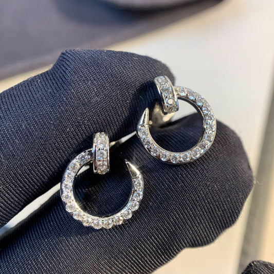 [⭐Aura]JUSTE EARRINGS SILVER DIAMONDS