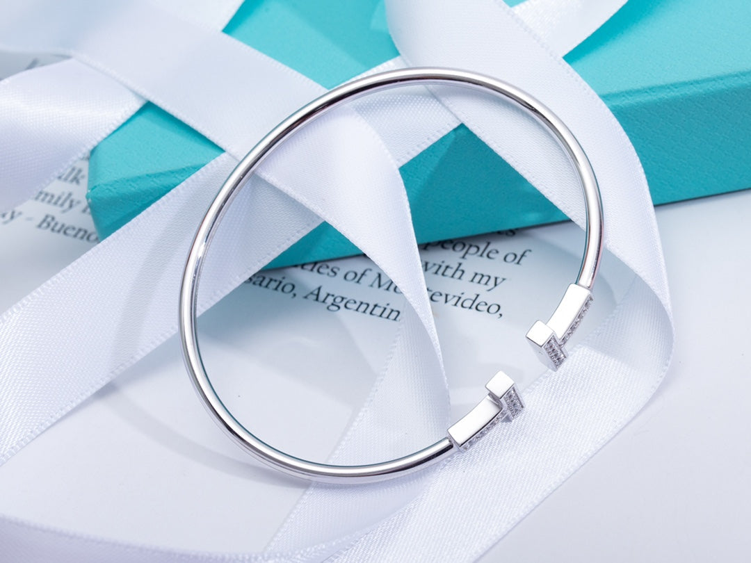 [Spark Jewels]T BRACELET 1.8MM DIAMOND SILVER