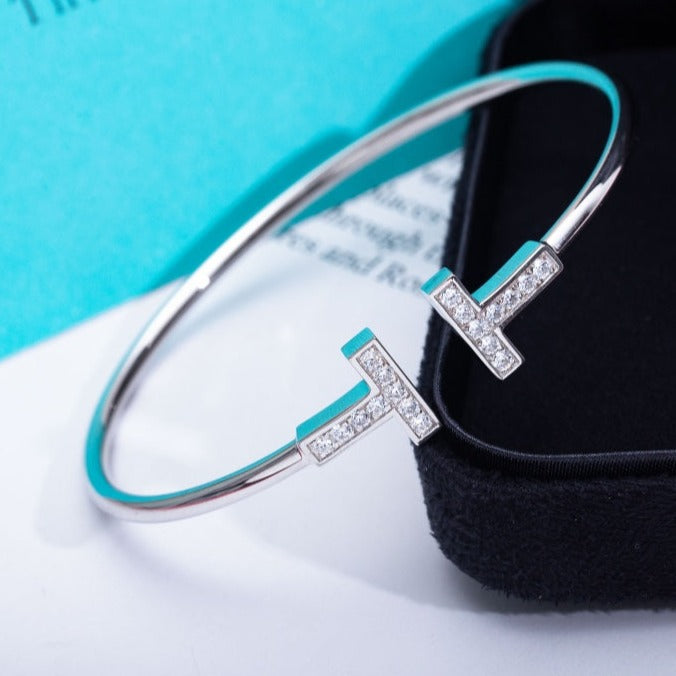 [Spark Jewels]T BRACELET 1.8MM DIAMOND SILVER