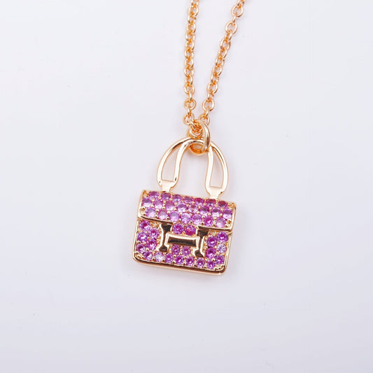 [⭐Aura]CONSTANCE PEDANT PURPLE DIAMOND NECKLACE
