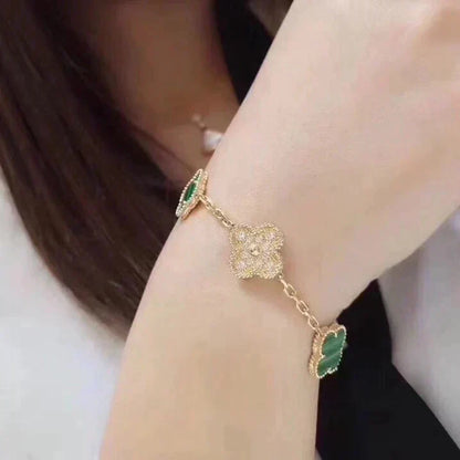 [⭐Spark] CLOVER 5 MOTIF MALACHITE BRACELET COLLECTION