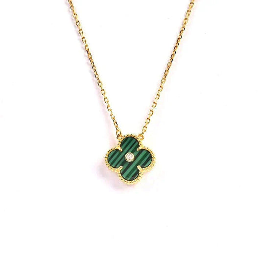 [⭐Aura]CLOVER 15MM DIAMOND TURQUOISE NECKLACE