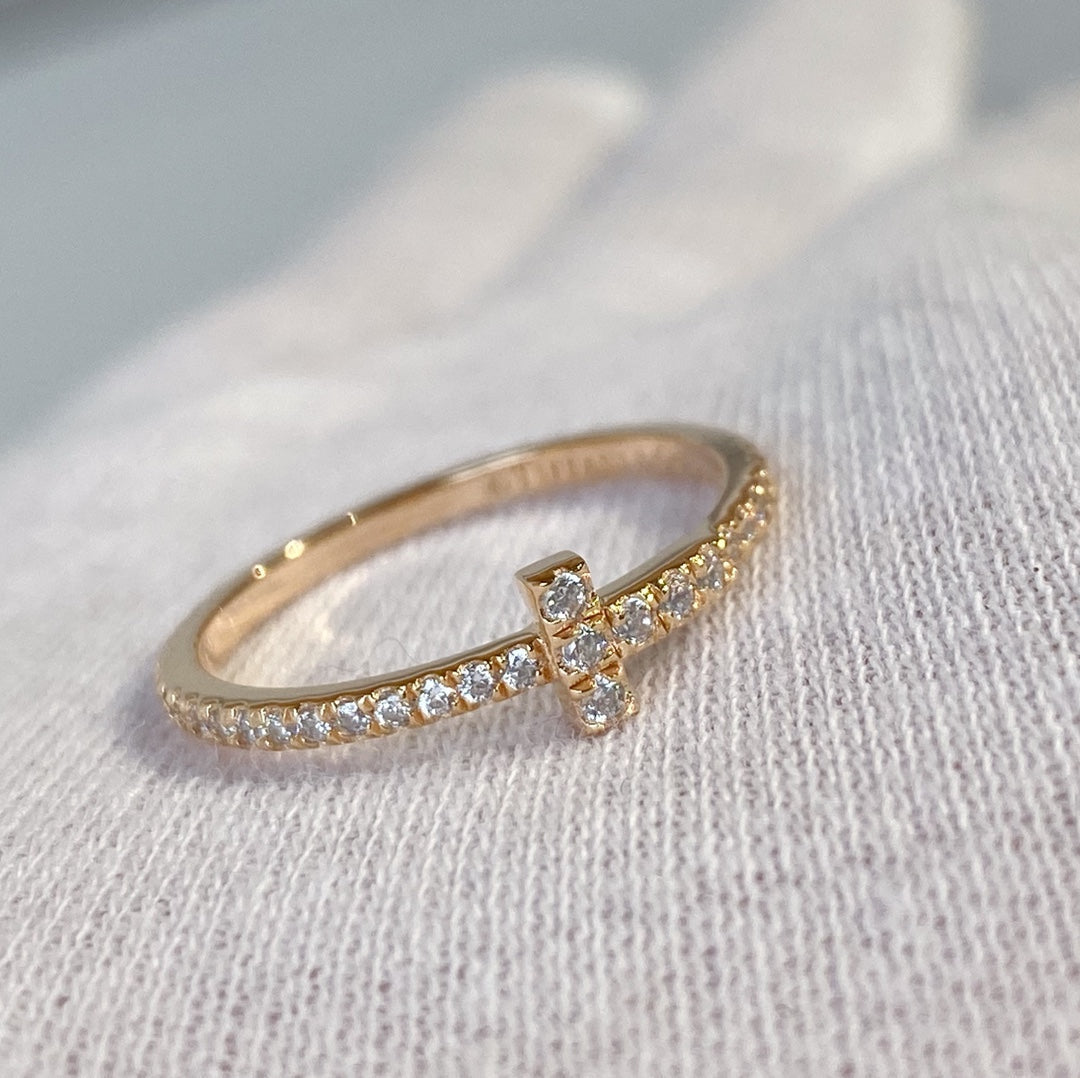 [Spark Jewels]T RING DIAMOND PINK GOLD
