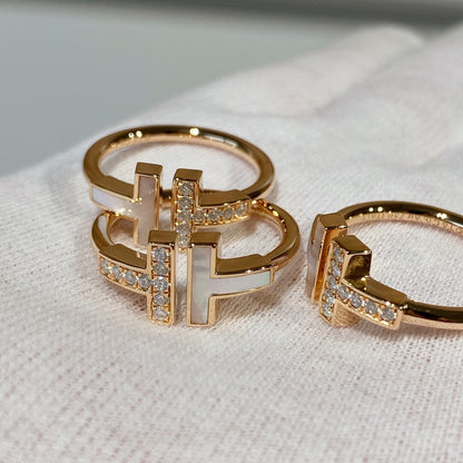 [Spark Jewels]T WIRE MOP DIAMOND RING PINK GOLD