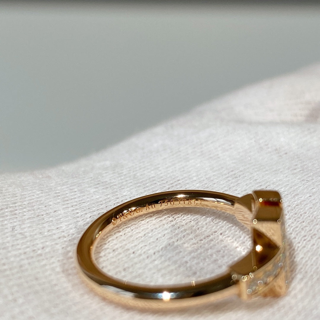 [Spark Jewels]T WIRE MOP DIAMOND RING PINK GOLD