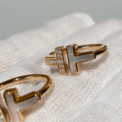 [Spark Jewels]T WIRE MOP DIAMOND RING PINK GOLD