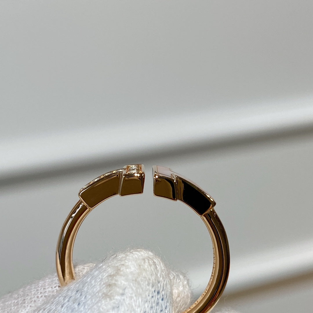 [Spark Jewels]T WIRE MOP DIAMOND RING PINK GOLD