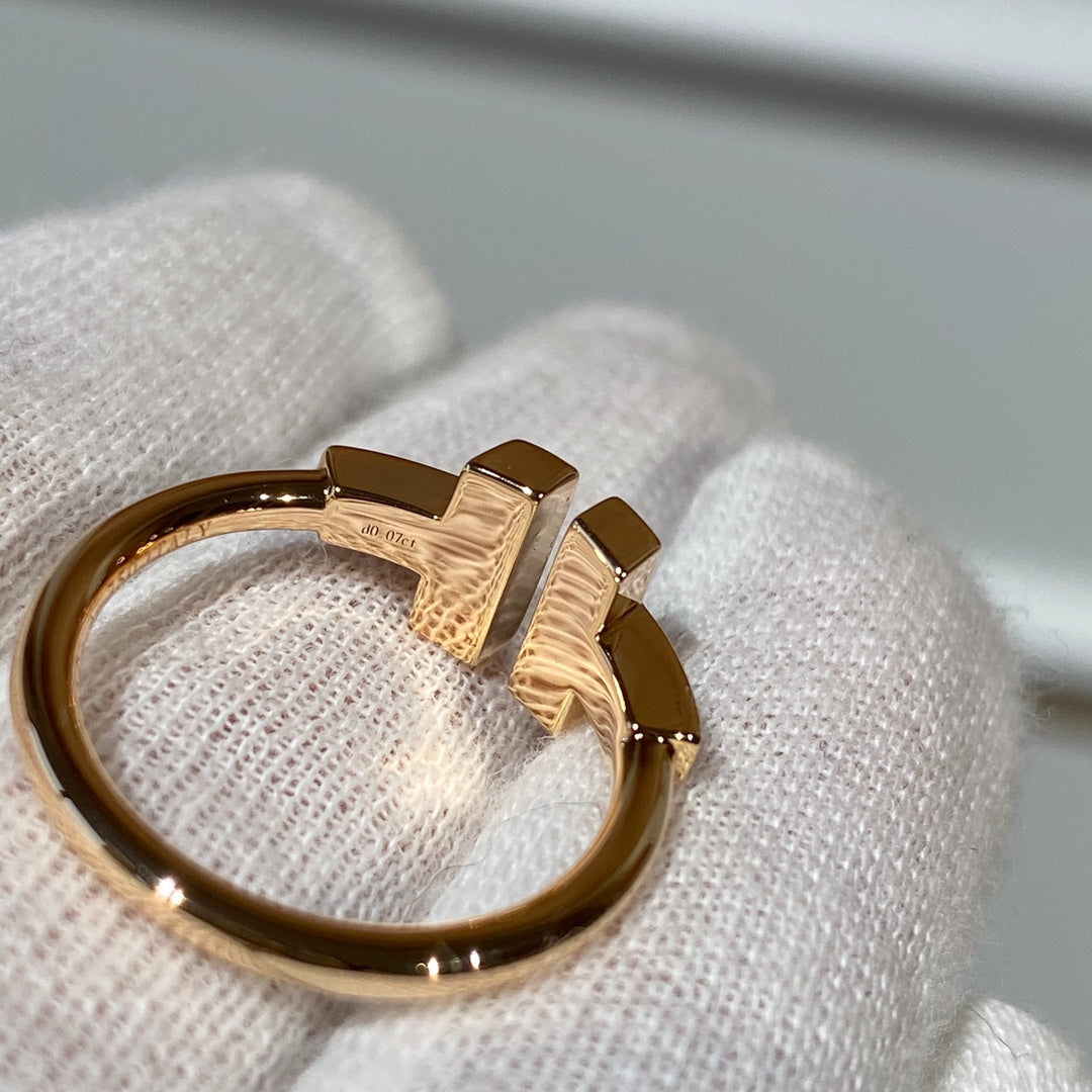 [Spark Jewels]T WIRE MOP DIAMOND RING PINK GOLD