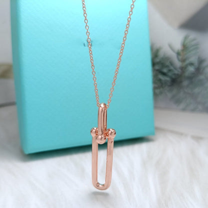 [Spark Jewels]HARDWEAR DROP DOUBLE LINK PEDANT NECKLACE