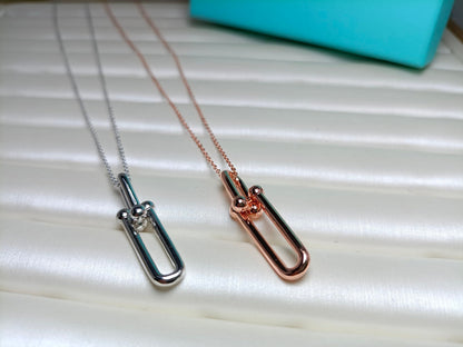 [Spark Jewels]HARDWEAR DROP DOUBLE LINK PEDANT NECKLACE
