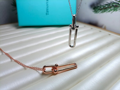 [Spark Jewels]HARDWEAR DROP DOUBLE LINK PEDANT NECKLACE
