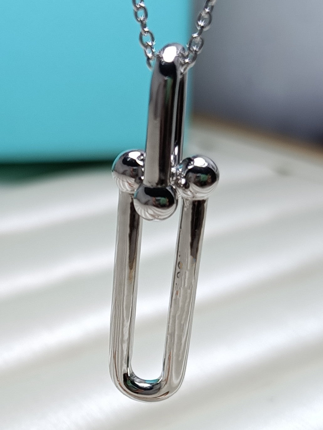 [Spark Jewels]HARDWEAR DROP DOUBLE LINK PEDANT NECKLACE