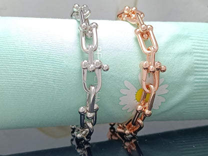[Spark Jewels]HARDWEAR BRACELET PINK GOLD AND SILVER DIAMOND