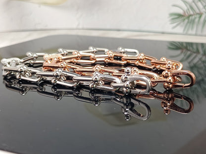 [Spark Jewels]HARDWEAR BRACELET PINK GOLD AND SILVER DIAMOND