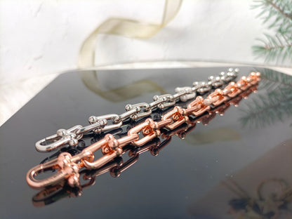 [Spark Jewels]HARDWEAR BRACELET PINK GOLD AND SILVER DIAMOND