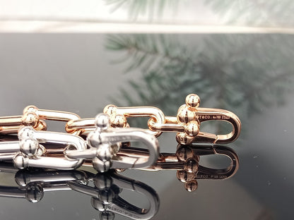 [Spark Jewels]HARDWEAR BRACELET PINK GOLD AND SILVER DIAMOND