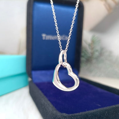 [Spark Jewels]DOUBLE HEART SILVER NECKLACE