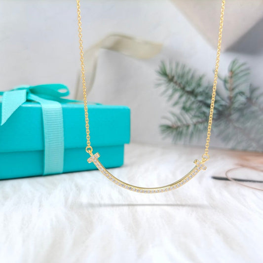 [Spark Jewels]BIG SMILE PEDANT DIAMOND NECKLACE