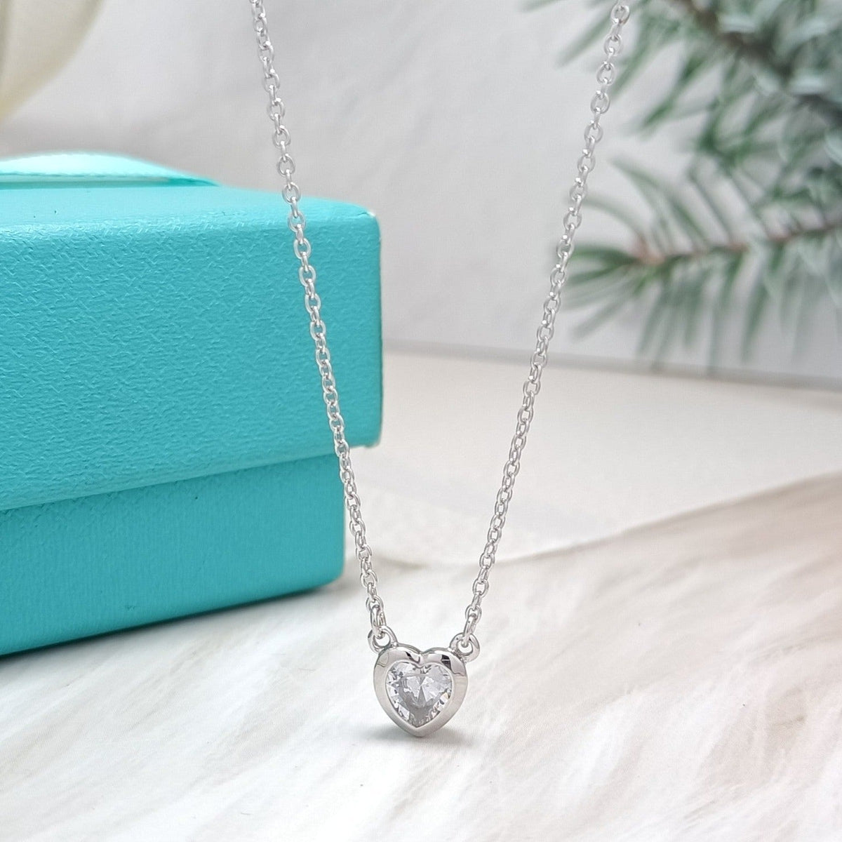 [Spark Jewels]HEART BIG DIAMOND NECKLACE