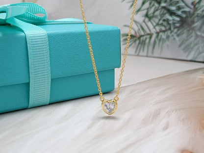 [Spark Jewels]HEART BIG DIAMOND NECKLACE