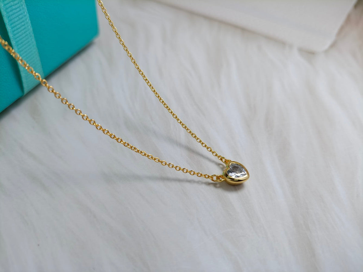 [Spark Jewels]HEART BIG DIAMOND NECKLACE
