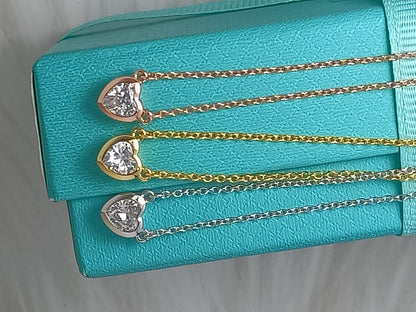 [Spark Jewels]HEART BIG DIAMOND NECKLACE