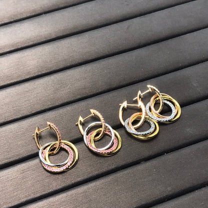 [Spark Jewels]TRINITY EARRINGS GOLD DIAMOND