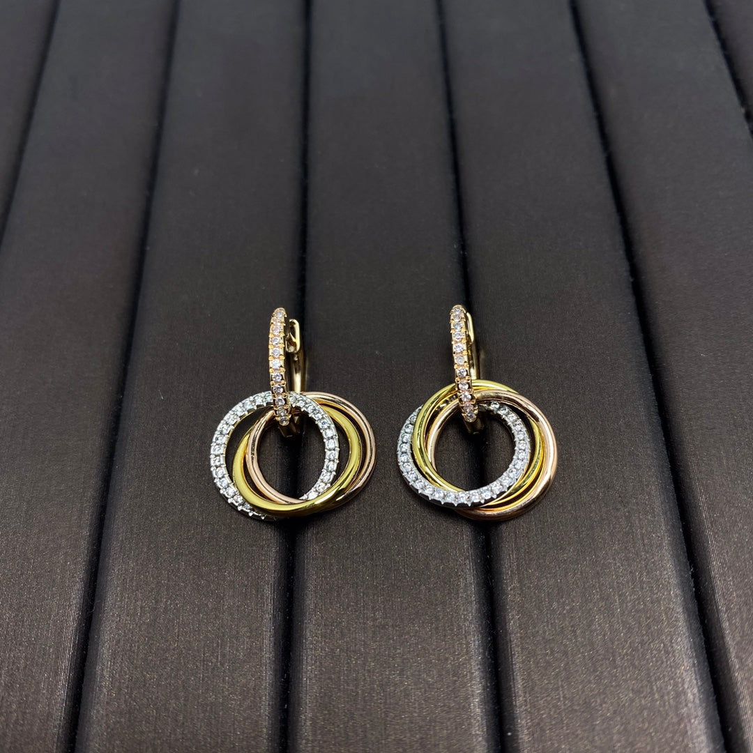 [Spark Jewels]TRINITY EARRINGS GOLD DIAMOND