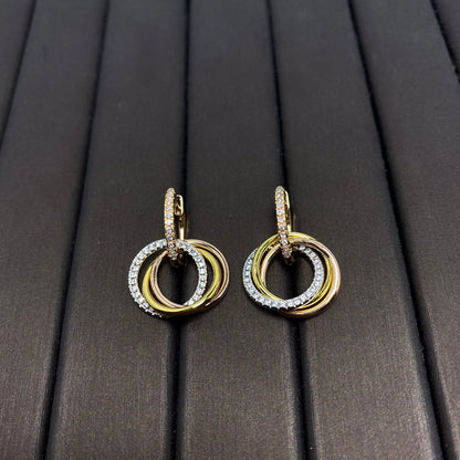 [Spark Jewels]TRINITY EARRINGS GOLD DIAMOND