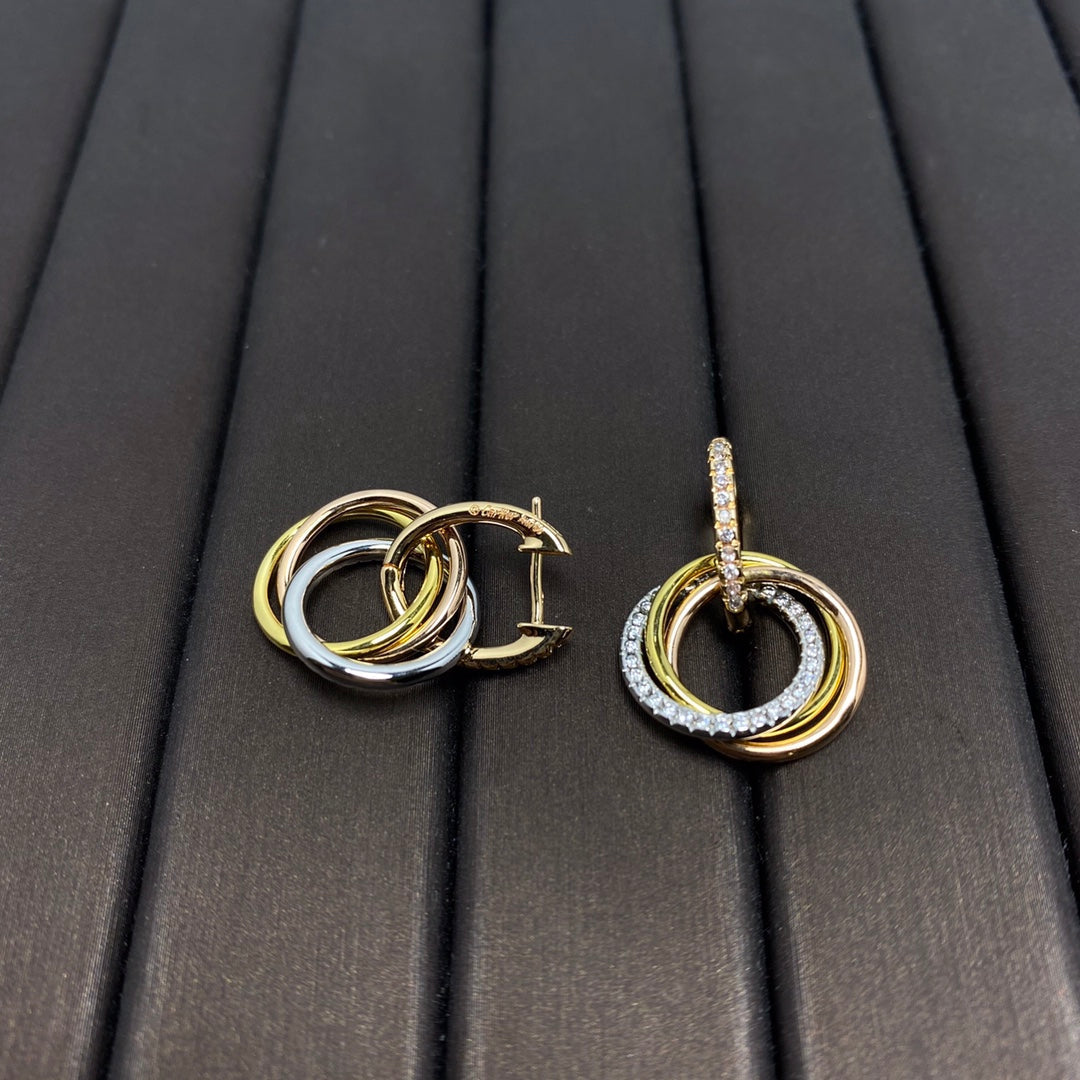 [Spark Jewels]TRINITY EARRINGS GOLD DIAMOND