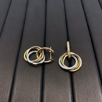 [Spark Jewels]TRINITY EARRINGS GOLD DIAMOND