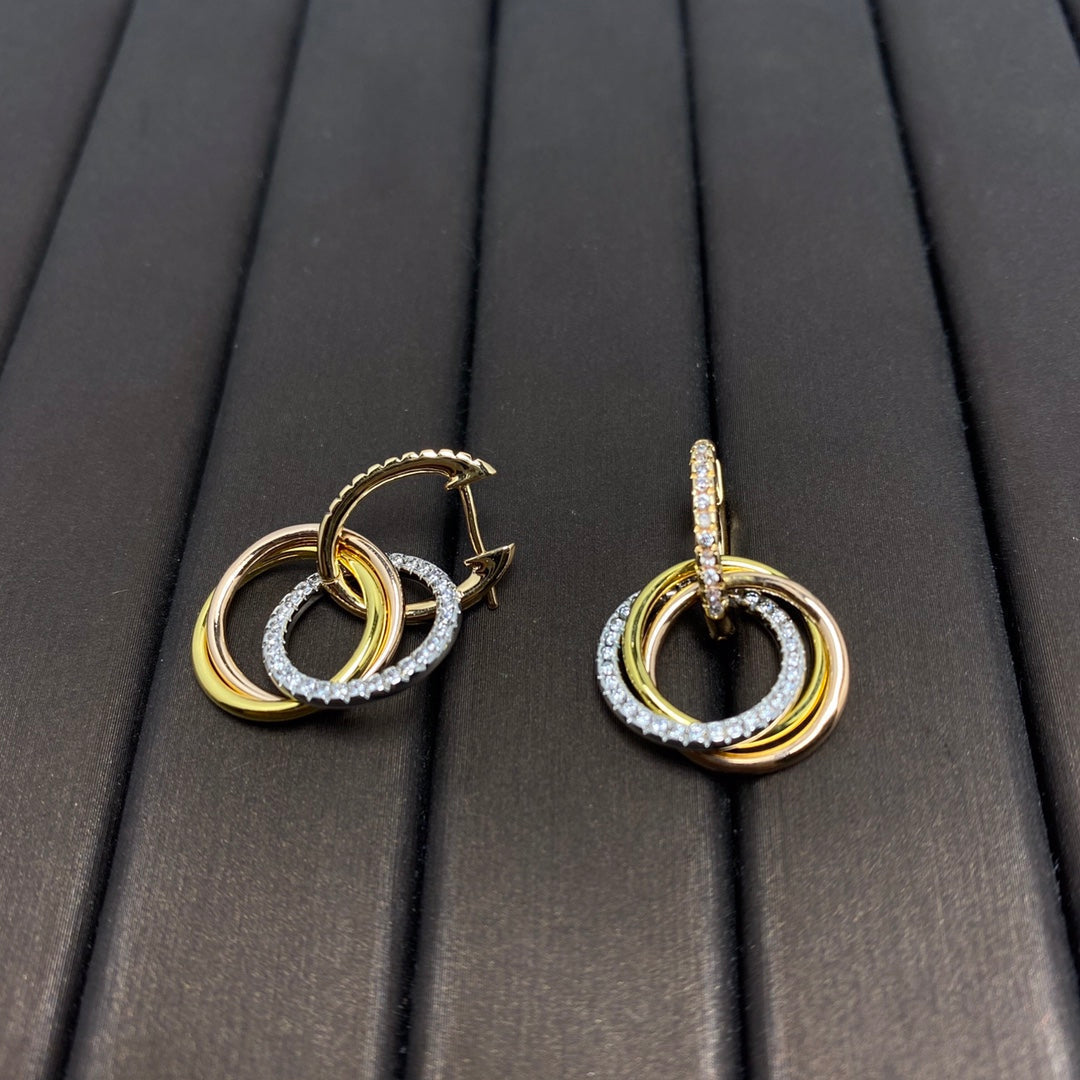 [Spark Jewels]TRINITY EARRINGS GOLD DIAMOND