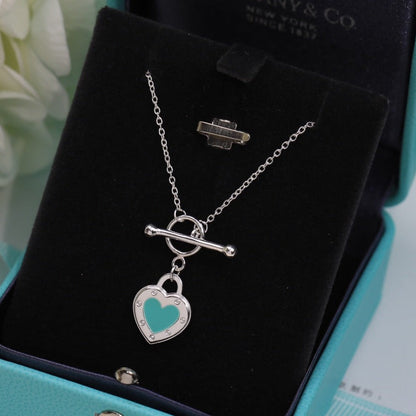 [Spark Jewels]DOUBLE HEART BLUE NECKLACE
