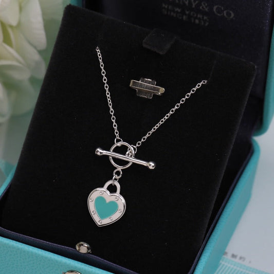 [Spark Jewels]DOUBLE HEART BLUE NECKLACE