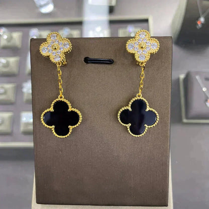 [⭐Spark]CLOVER  2 MOTIFS  DIAMOND  EARRINGS (MULTIPLE CHOICESç´