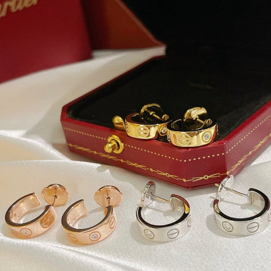[⭐Aura]LOVE EARRINGS 5.7MM 2 DIAMONDS