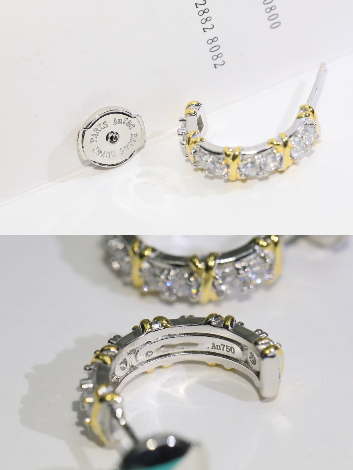 [Spark Jewels]TWENTY STONE HOOP GOLD EARRINGS