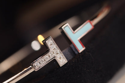 [Spark Jewels]T BRACELET 1.8MM TURQUOISE DIAMOND PINK GOLD