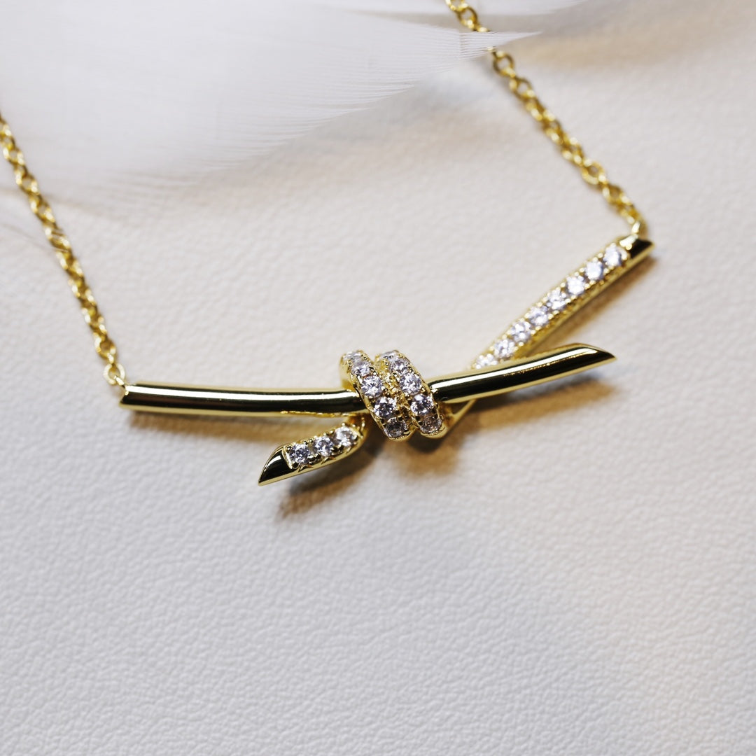 [Spark Jewels]KNOT NECKLACE GOLD DIAMONDS